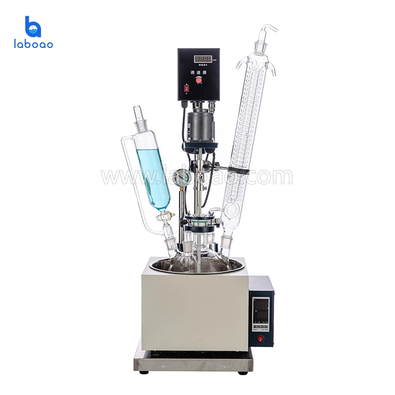 Laboao 3L Single Layer Mini Glass Reactor Chemical Stirring Tank Reactor