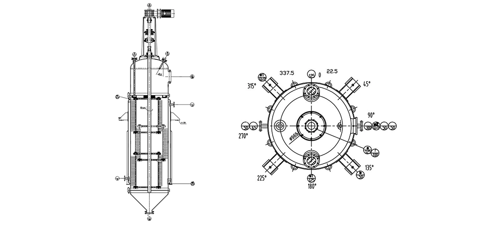 Gl Enamel Glass Lined Thin Film Evaporator Wiped Film Evaporator